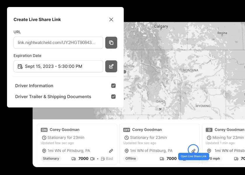 Create a live share link with an expiration date